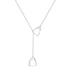 FANZE Double Horse Stirrup Lariat Necklace Y Style Layered Horseshoe