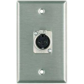 Pro Co WP1004 Single Gang Wallplate with 1 XLRF Connector R, Steel