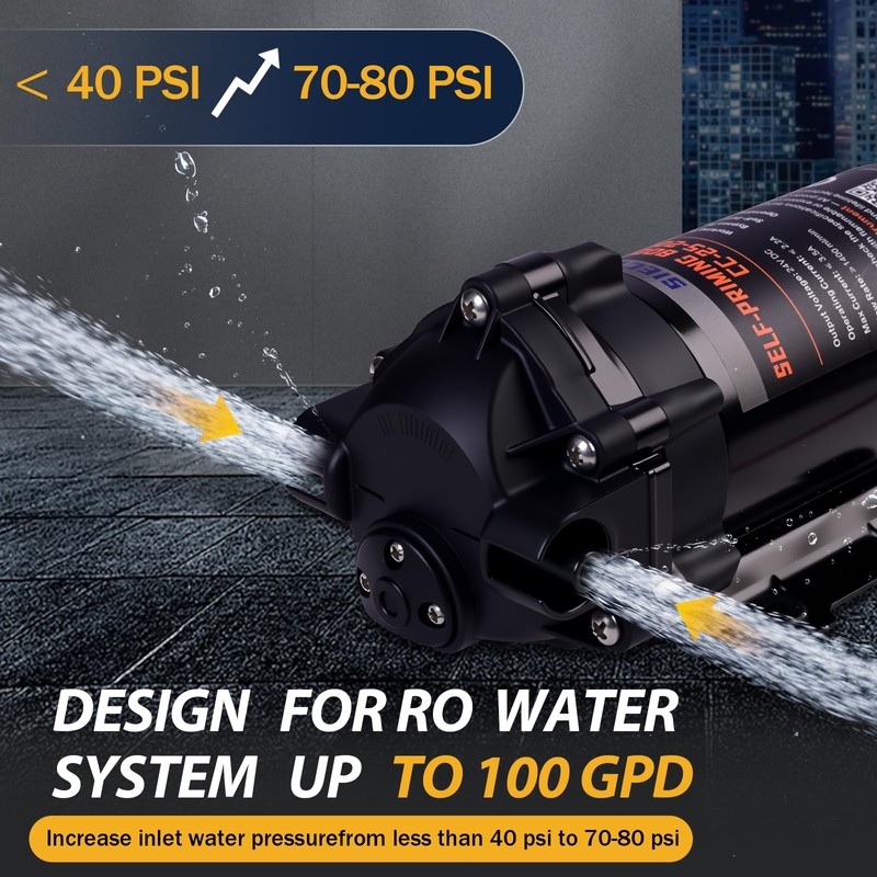 Self-Priming Booster Pump Kit for RO Reverse Osmosis Systems Up