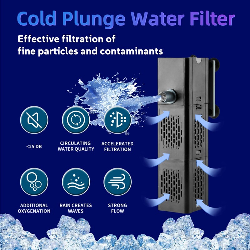 Cold Plunge Filter with 2 Water Flow Outlet, 500 GPH
