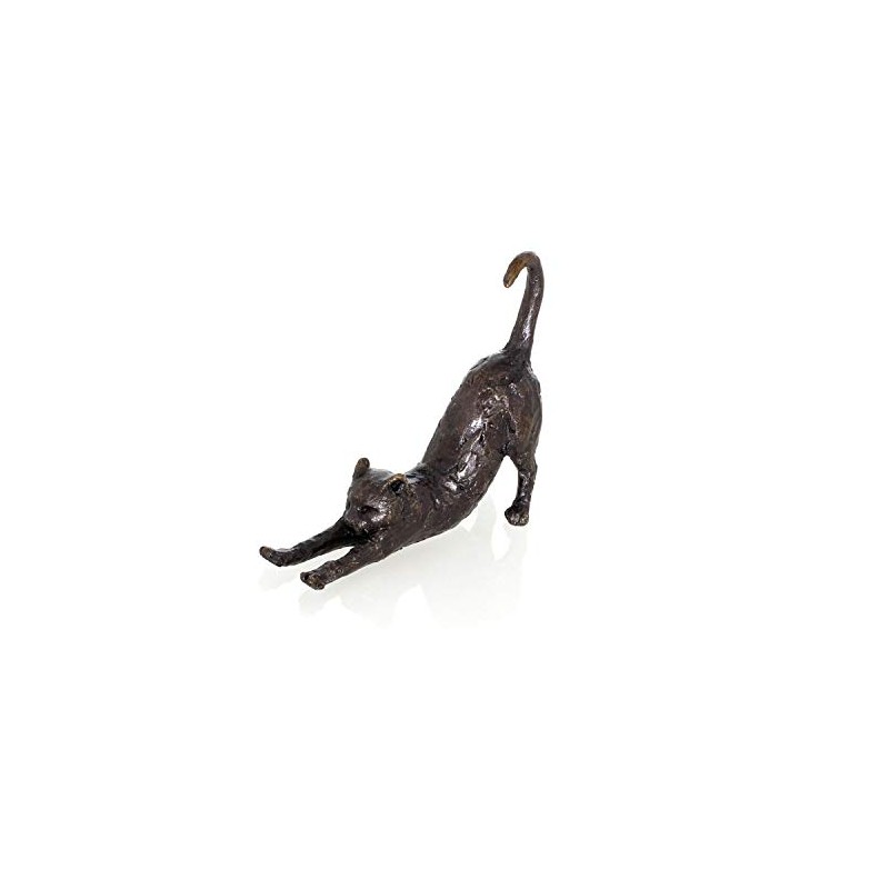 Butler & Peach - Solid Bronze Miniature Cat Stretching