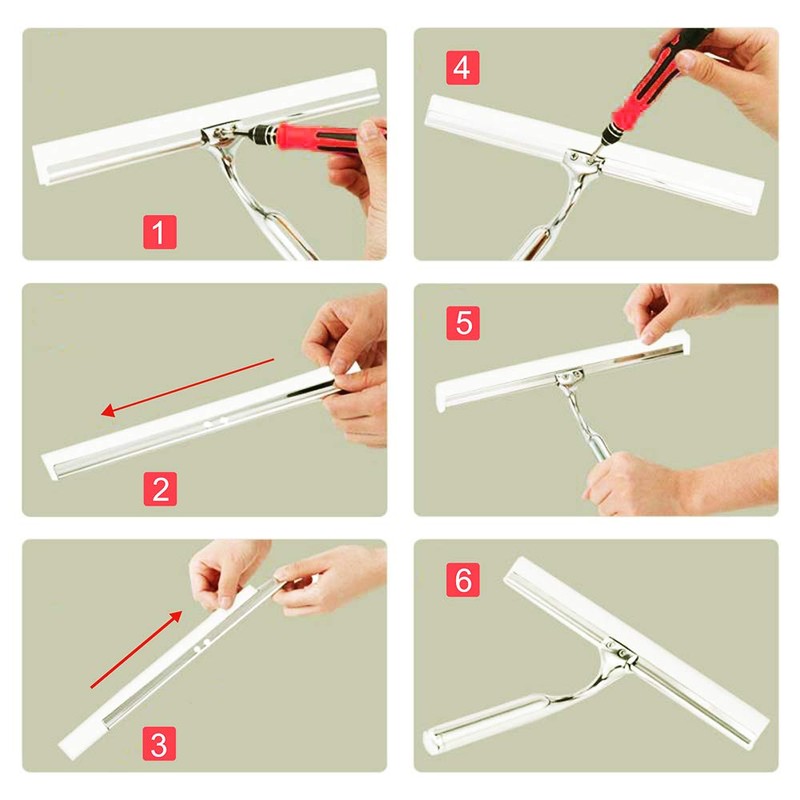 2PCS Replacement Silicon Rubber Squeegee Blade, 14 Inch (White)