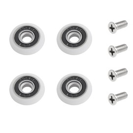 Qikuver Shower Door Roller, 4 Sets Shower Door Rollers Runners 19mm Diameter Bathroom Twin Wheels Pulleys Top and Bottom Replacement Parts (19MM)