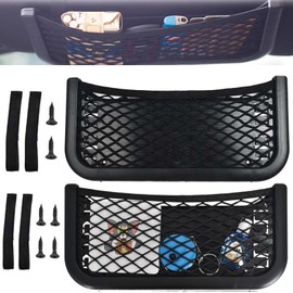 Yuaiosn Pack of 2 Car Storage Net, Luggage Net, Car Stretch Net, Elastic Car Storage Net, Boot Mesh Bag, for Small Items, Practical Storage Net for Car
