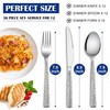 E-far 36-Piece Hammered Forks Spoons and Knives Set, Silverware Set
