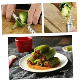 CIYODO 5Pcs Stainless Steel Chili Corer Set Efficient Pepper Core Remover Tools for Kitchen Easy to Store Design with Hanging for Jalapenos Bell Peppers Comfortable Handle for Precision