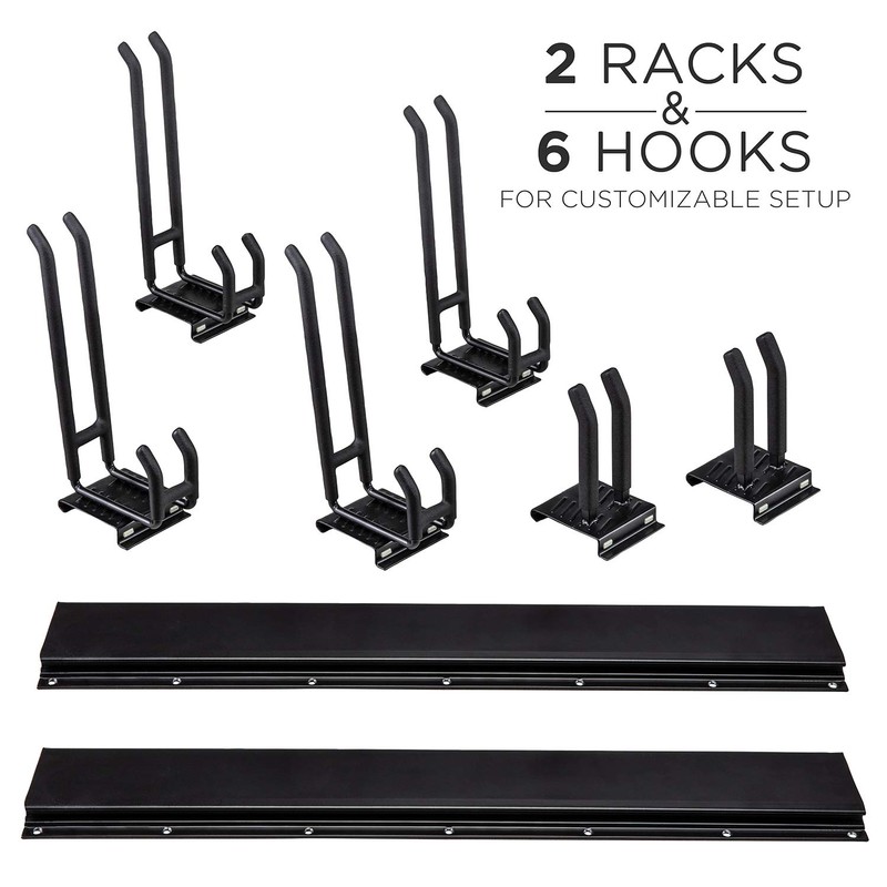 Tool Storage Rack, 8 Piece Garage Organizer, Metal, Wall mounted,