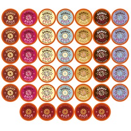Donut Stop Flavored Coffee Pods, Compatible with 2.0 K-Cup Brewers, Donut Flavor Coffees, Assorted Variety Pack, 40 Count