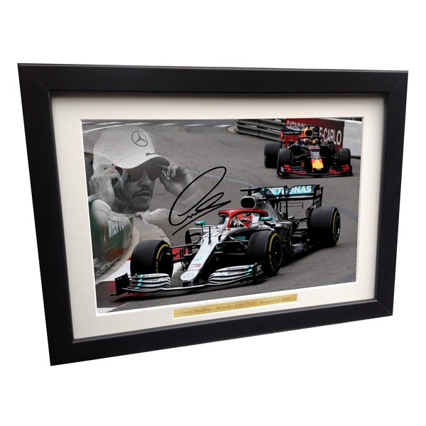 Kitbags & Lockers Lewis Hamilton - Mercedes-AMG W10 - Monaco GP 2019 - A4 12x8 Signed Lewis Hamilton - Mercedes-AMG Petronas - Autographed Photo Photograph Picture Frame Motor Sport Formula 1 F1 Gift