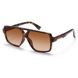 SOJOS Retro Oversized Square Polarized Sunglasses for Women and Men Vintage Shades Classic Large Sun Glasses SJ2618 Tortoise/Brown
