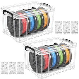 Kritkin Filament Storage Box for 3D Printer Filament Storage Bin Pla Dryer Box with Reusable Desiccants Total 10 Ounce(2 Pcs,15 x 11 x 9 Inches)