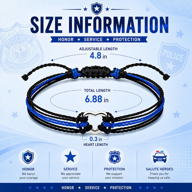 Police Officer Gifts Police Bracelet for Men Cop Law Enforcement