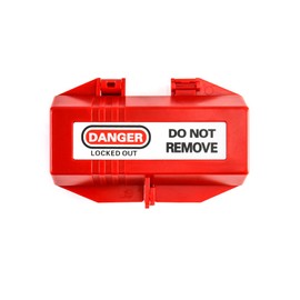 QWORK Power Plug Lock Out, 1 Pack Large-Size Polypropylene Plug Lockout Device for 110V - 220 V Plug Lock Out Tag Out, Red