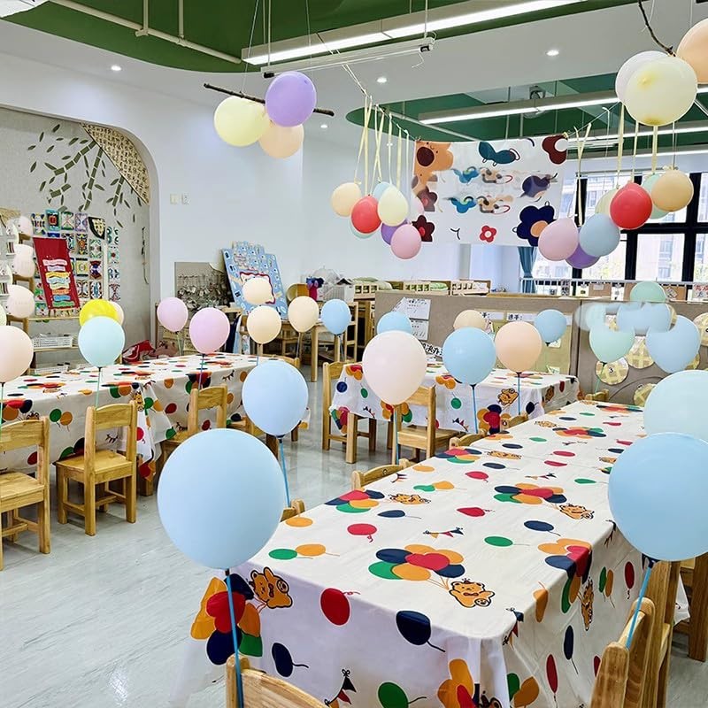 5 Pack Disposable Plastic Tablecloths,Premium Rectangle Table Cover for Yard
