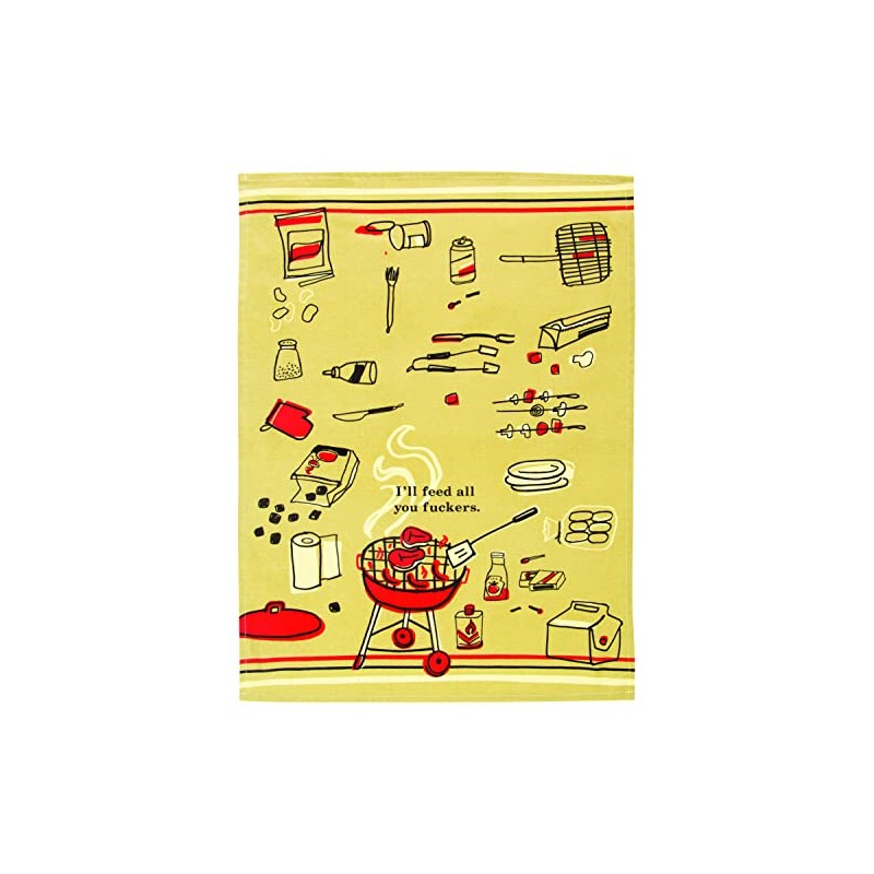 Blue Q Funny Dish Towel, I'll Feed All You ers.