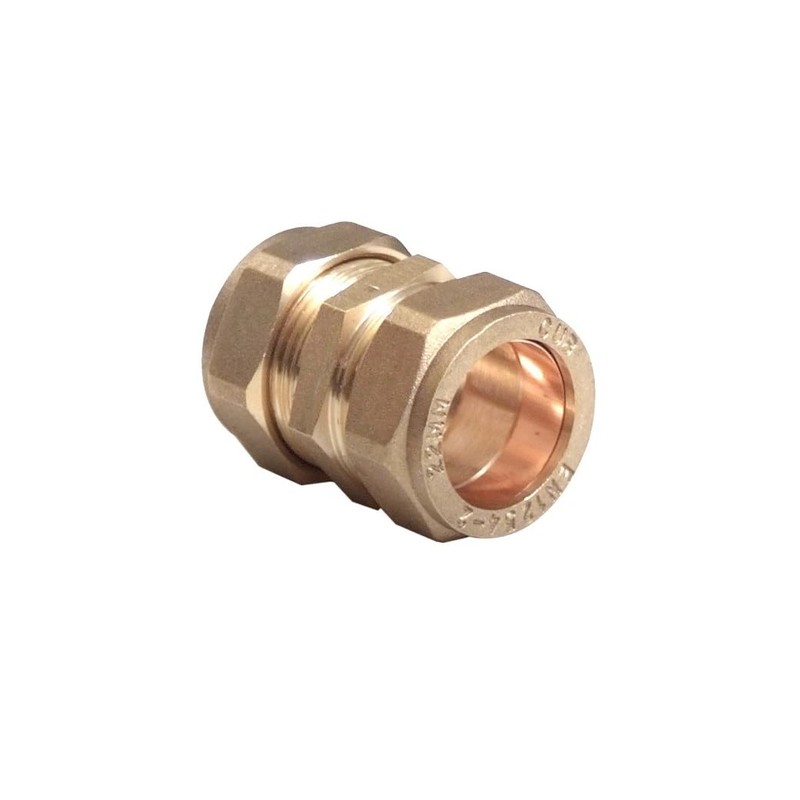 TC 15mm Brass Straight Compression Coupling Connector Fitting for Copper