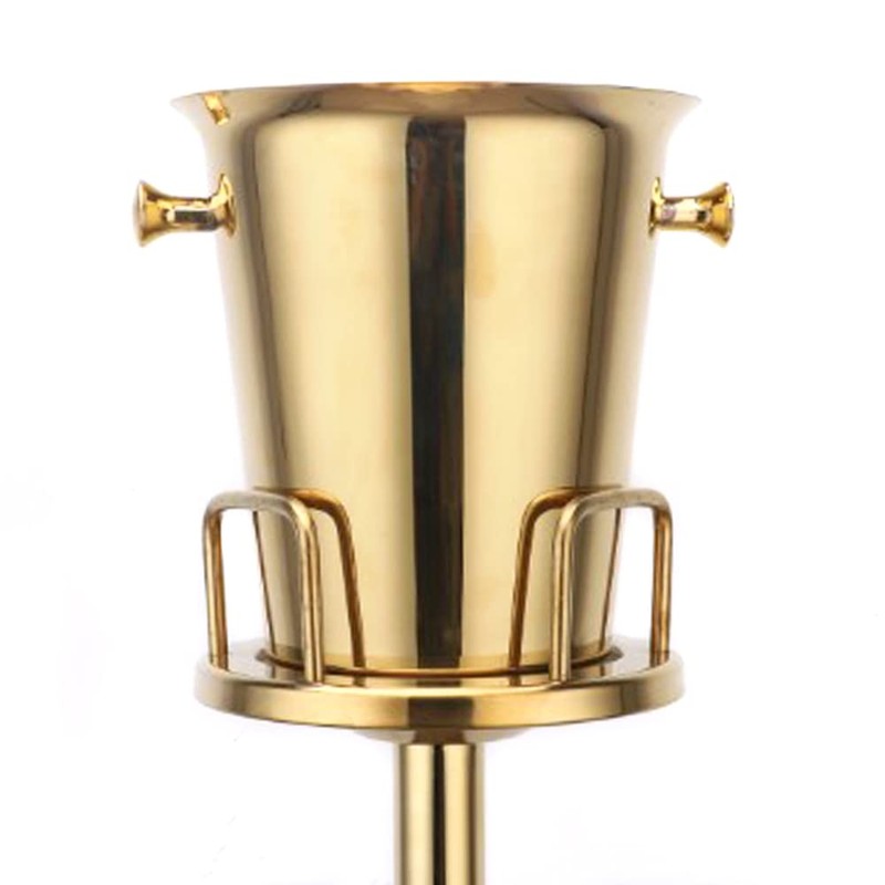 TITIDU Titanium Gold Ice Bucket Rack，Floor Standing Golden Champagne Ice