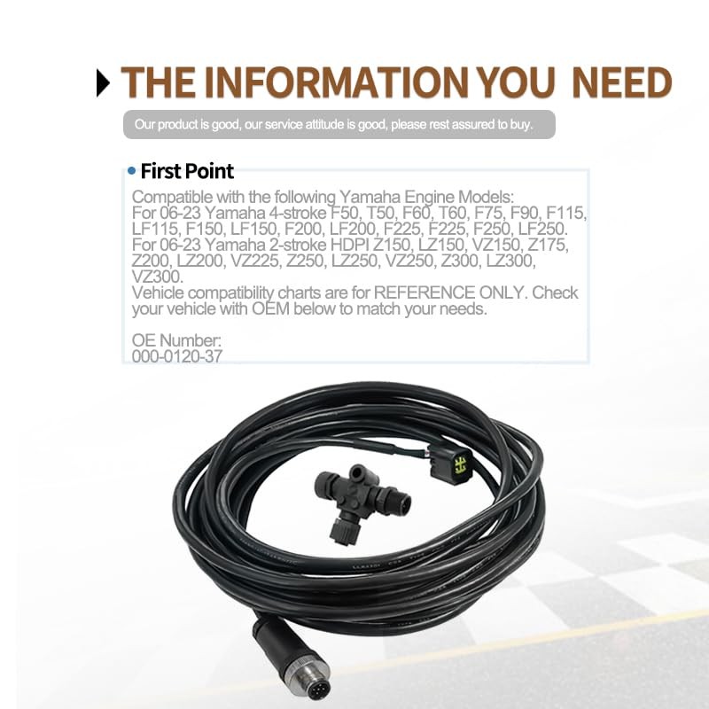 NBWIYQP Replace for 000-0120-37 Yamaha Engine Interface Cable Connects to