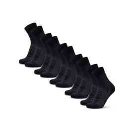 DANISH ENDURANCE Lightweight Merino Wool Hiking Socks, Summer Wool Socks, Merino Socks, Padded, Breathable & Anti-Blister, Unisex, for Men & Women, 3 & 5 Pairs, Black 5 Pairs, 48-51