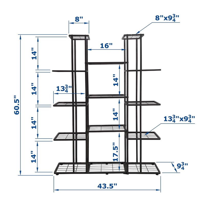 MTB Garden 5 Tier 14 Potted Metal Large Plant Stand