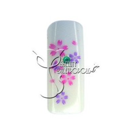 Floral w/Rhinestone Pre-designed Acrylic/UV Gel Artificial/False French Nail Tips (70 pcs.)