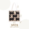 HINFHI 3 Pieces Cartoon Bear Tote Bag, Cute Storage Bag,