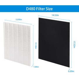 NXBHG Replacement Filter for Winix D480, Replacement Filter D4, 1 Pack Replacement D4+3 Pack Activated Carbon Filters, Part Number 1712-0100-00
