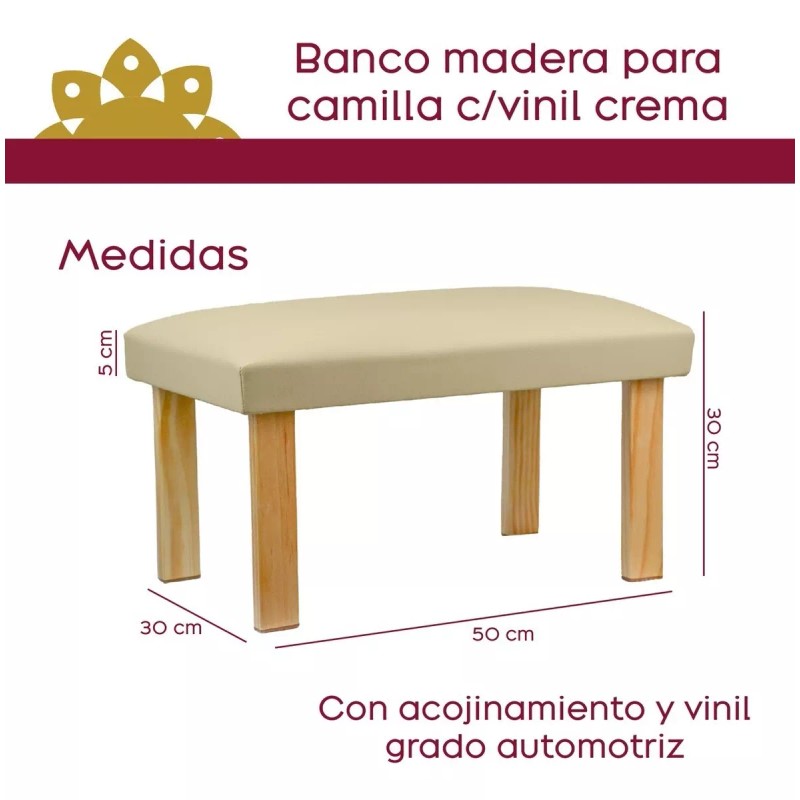 Tendencia Spa - Banco De Madera Para Camilla - Vinil