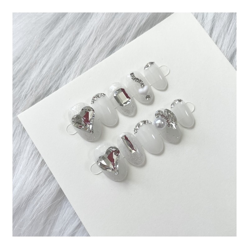 Clean Daily Wedding Handmade Nail Tips - Round / 클린
