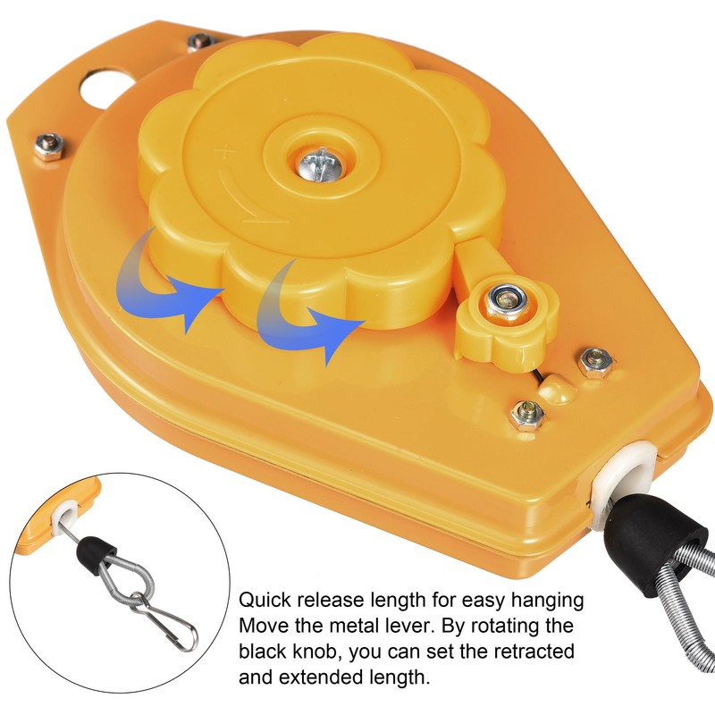 sourcing map Retractable Spring Pulley Tool Holder Hanging Device 3.3-6.6lbs