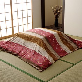 Ikehiko #5097369 Kotatsu Futon Cover, Square, Koyomi, Approx. 85.6 x 85.6 ft (215 x 215 m), Rose, Japanese Zipper, Rabbit Pattern