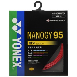 YONEX Badminton Strings, Nanogy 95 (0.69 mm), NBG95, Red