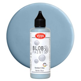 Viva Decor Blob Paint (Nordic Blue, 90 ml) Ready-to-Use Blob Painting Colours with Properties of Acrylic Paint - Dot Painting Art, Dotting Tool for Canvas, Mandala and Much More - Made in Germany