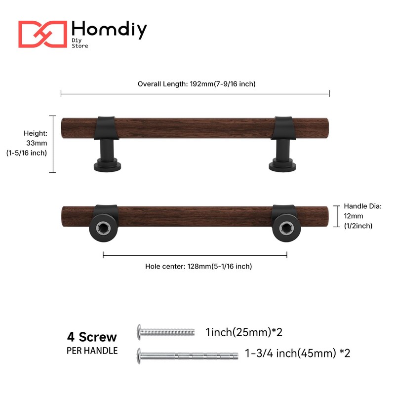 homdiy 10 Pack Black Cabinet Handles 5 Inch Hole Centers