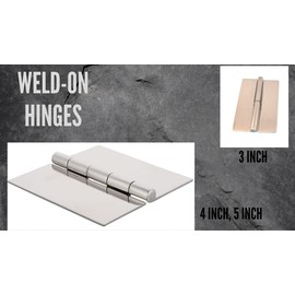 s siskcon Stainless Steel Weld ON Hinges,4''X4'',Satin Finish,Hgs-404025-32D Door Hinges 2 Pack (Welding) Heavy Duty.(Set of 2Pcs),Spun Heads - Pack of 1