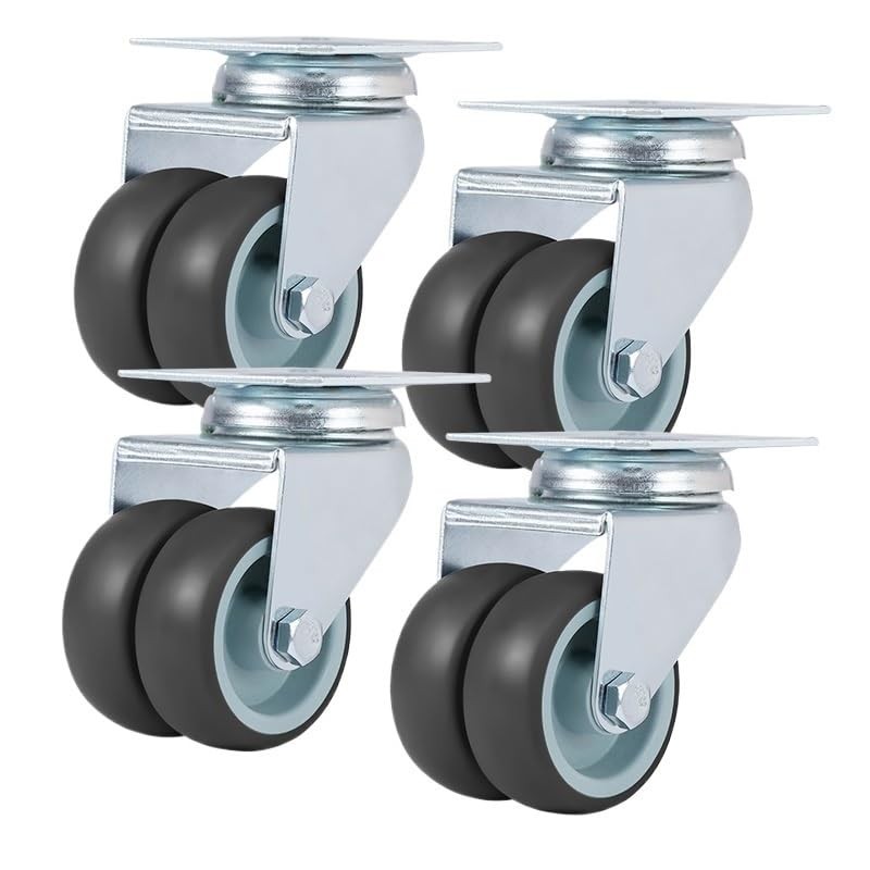 4PCS Casters Wheels 2 inch Heavy Duty Swivel Soft Rubber