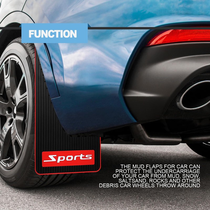 4PCS Car Mud Flaps Rubber Mudguard Soft No Collision Front