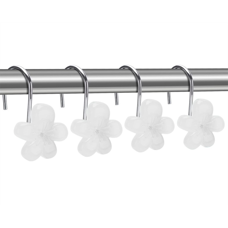 Cute Flower Shower Curtain Hooks, Glow in The Dark, Pretty