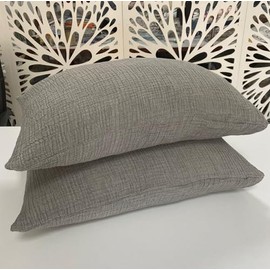 DEKADRON 100% Cotton Muslin Throw Blanket, 4 Layers Bedspread, Soft Turkish Cotton Muslin Bed Cover, Reversible Coverlet, Anthracite Grey (Two King Pillowcases 20x35)