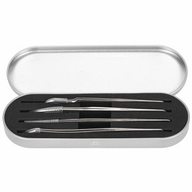 Eyelash Extension Tweezers Set, Eyelash Extension Tweezers Accurate Apply Professional Ergonomic Stainless Steel for Beauty Salon (Silver Metal)