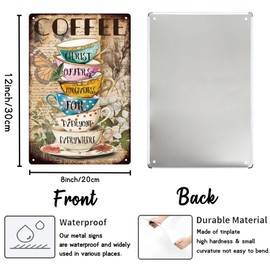 WEBEEDY Coffee Sign Metal Tin Sign, Christ Offers Forgiveness for Everyone Everywhere Sign Coffee Wall Decor Wall Plaque for Coffee Bar Shop Pub Decor Gift for Coffee Lover, 20x30cm