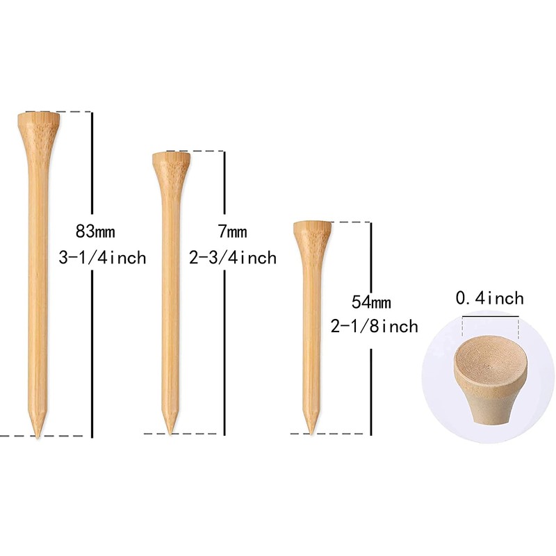 WHAMZ33 W Professional Wooden Golf Tees 2 3/4 inch Tee