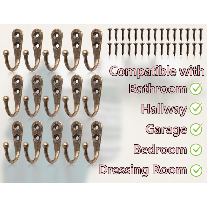 Lhbwhiz Pack of 15 hooks, mini coat hooks, key hooks,