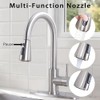 HOTIS Kitchen Faucet with Pull Down Sprayer, Brushed Nickel Stainless