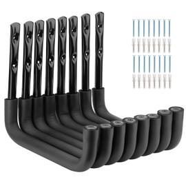Whrsinlor 8 Pack Ladder Hooks 9.8Inch Garage Storage Utility Hook Heavy Duty Wall Mounted Storage Organizer Hanging Folding Chair Bike Ski Tool