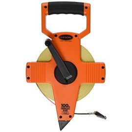 Keson OTR18M100 Open Reel Fiberglass Tape Measure Reel with Double Hook (Graduations: Ft, In, 1/8 & m, cm, 2mm), 30M / 100-Foot