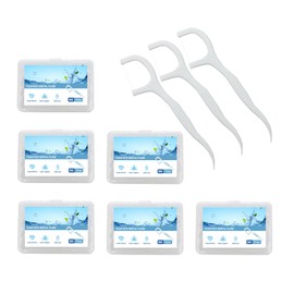 YILEAITECH 300 Count Tooth Floss Picks, Unflavored Floss Picks for Teeth Cleaning, Portable Travel Size Dental Floss Picks (6 Pack)