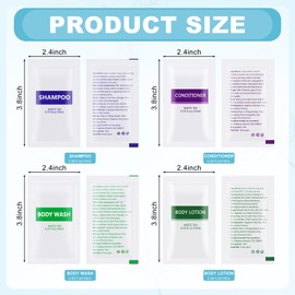 4IN1 Toiletries Set Travel Size Toiletries Bulk(200 Pcs) 4-Piece Set: 50pcs Travel Size Body Wash, 50pcs Hotel Shampoo, 50pcs Mini Conditioner, 50pcs Body Lotion, Bulk Mini Guest Amenities Supply