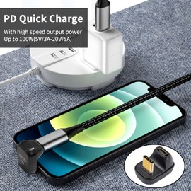 Duttek USB C U Shape Adapter 40 Gbps, USB C 180 Degree Adapter, USB C U Adapter Supports 8K @ 60 Hz and 100 W Quick Charge for Thunderbolt 3/4, MacBook, Steam Deck, Switch, Tablet, Phone