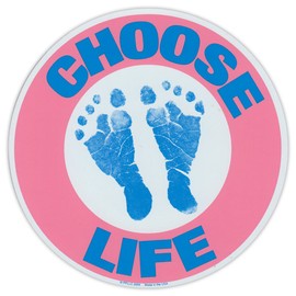 Crazy Sticker Guy Round Magnet - Choose Life - Pro Life Anti Abortion - Magnetic Bumper Sticker